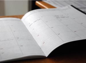 Photographie d'un agenda ouvert