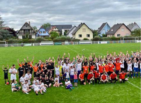 Phtographie de joueurs de foot sur un terrain